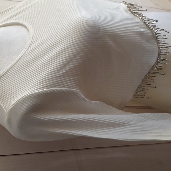 NWTS BLUE B. CRYSTAL DRIP RIBBED CROP TOP | MEDIUM - Picture 10 of 16